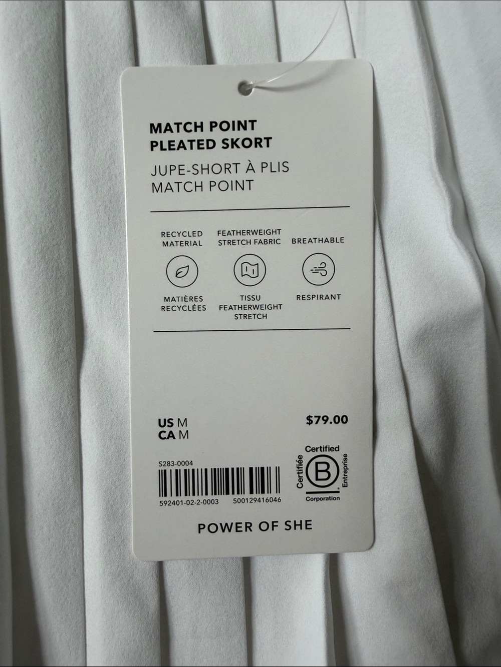 Athleta White Pleated Tennis Skort - Picture 2 of 7